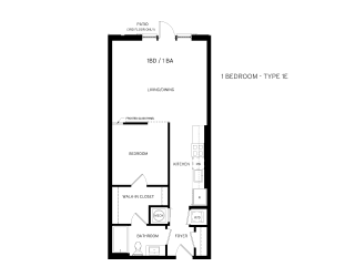 1E Floor Plan at Canvas, Hyattsville Maryland
