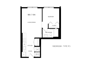 1F3 Floor Plan at Canvas, Maryland