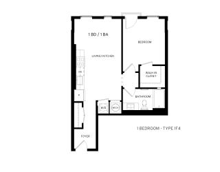 1F4 Floor Plan at Canvas, Maryland, 20781