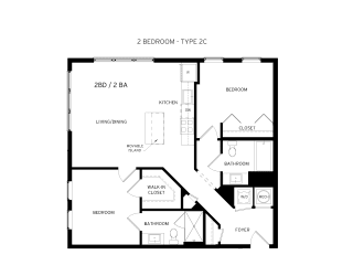 2C Floor Plan at Canvas, Hyattsville Maryland