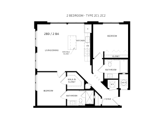 2C2 Floor Plan at Canvas, Hyattsville