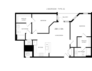 2G Floor Plan at Canvas, Hyattsville, MD