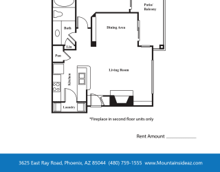 a floor plan for a bedroom apartment