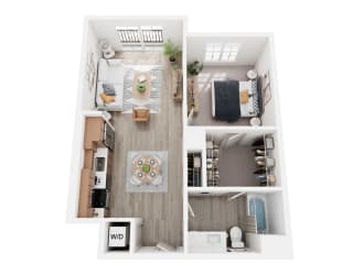 a 1 bedroom floor plan  woodland commons apartments