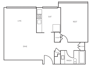 black and white floorplan image