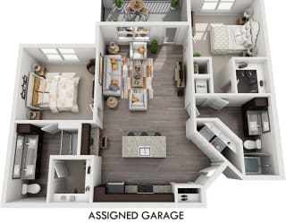 a 2 bedroom house plan with a 1122 square foot
