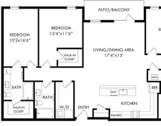 A black and white image of a house floor plan.