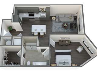 a1 floor plan  1 bedroom with 2 baths  129