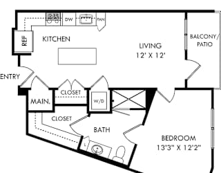 a floor plan of a house with a bedroom and a living room