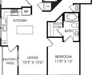 a floor plan of a house with a bedroom and a living room