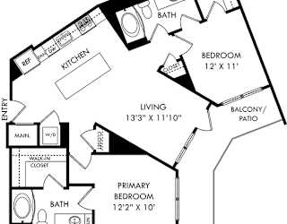 a floor plan of a small house with a bedroom and a living room