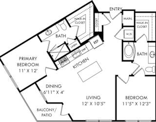 a floor plan of a house with a bedroom and a living room