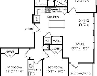 a floor plan of a house with bedrooms and a living room