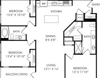 a floor plan of a house with a kitchen and a living room