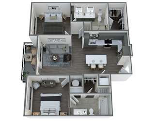 the cypress floor plan  studio with 2 bedroom