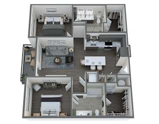 the cypress floor plan  studio with bedroom and living room