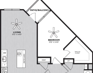 The nicole 1 bedroom floorplan