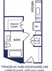 a floor plan of a small house with a bathroom and a closet