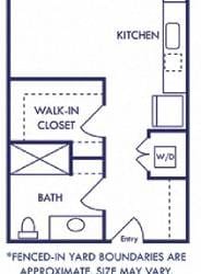 floor plan of a small house with a bathroom and a kitchen