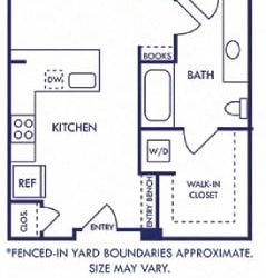 the floor plan of a small house with a kitchen and a living room
