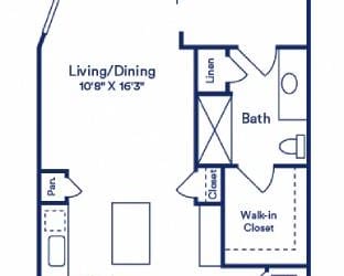 the floor plan of a bedroom apartment with a closet