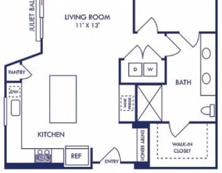 a floor plan of a house with a bedroom and a living room