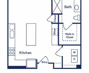 a floor plan of a small house with a bedroom and a bathroom