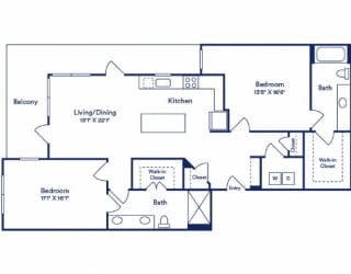 a floor plan of a house with bedrooms and baths