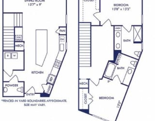two floor plans of a house with different floors