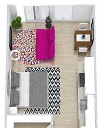a floor plan of a bathroom with a toilet and a sink