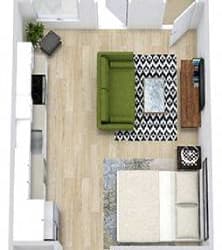 an aerial view of a floor plan of a house