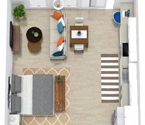 a floor plan of a house with a bedroom and a bathroom