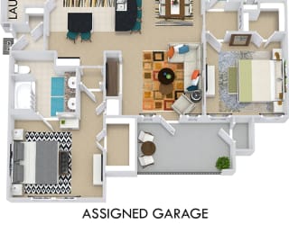 a floor plan of a house with bedrooms and a living room