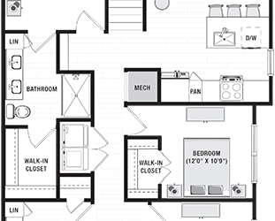 3 bedroom 2nd floor apartment. stairwell entrance opens into kitchen with peninsula island overlooks living area. front bedroom is master with private bath with dual sink vanity, standalone shower and walk-in closet. hallway off of kitchen leads to full size washer/dryer closet. and  2 other bedrooms with walk-in closets. 2nd shared bath with linen closet. Large balcony off of living room