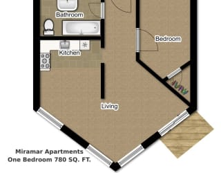 Floor Plan One-Bedroom One-Bathroom