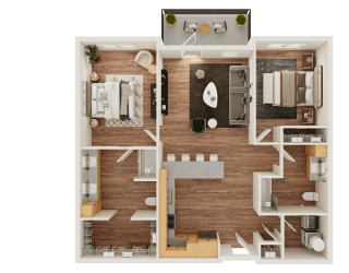 B1 Floor Plan at Timber Club, St. Peters Missouri