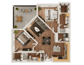 B2 Floor Plan at Timber Club, St. Peters