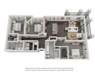 C2 Floorplan - 3 bed 2 bath 1426 sq ft