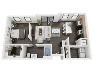 bedroom floor plan an in 3d