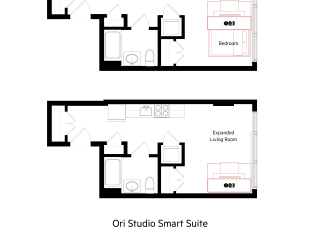 Floor Plan West Half Studio Smart Suite -S02bf