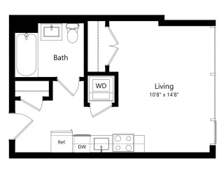 Floor Plan West Half Studio -S01