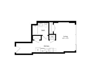 Floor Plan West Half Studio -S02