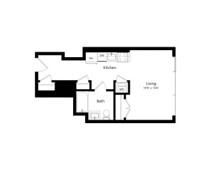 Floor Plan West Half Studio -S02a