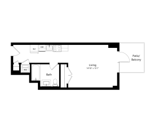 Floor Plan West Half Studio -S03