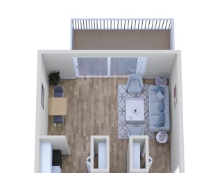 1 Bedroom 1 Bathroom Floor Plan at The Wesley Apartments, Denver Colorado