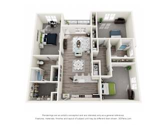 The Vista 3 Bed floor plan at Ardmore at Vance, Chattanooga, TN, Tennessee