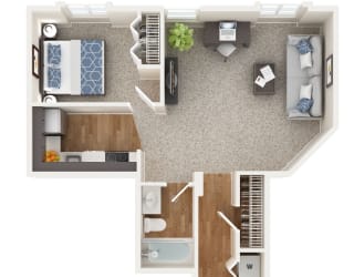 The Cathedral Floor Plan at The Mount Royal, Baltimore, 21202