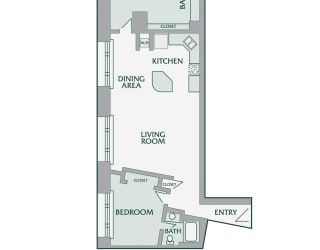 Floor Plan 2 Bedroom, 2 Bathroom - 900 SF