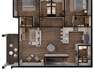 1237 SF two bedroom floor plan at Sterling at Prairie Trail North in Ankeny, IA