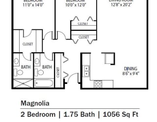 Magnolia Floor Plan at Cedars Lakeside, Minnesota, 55117